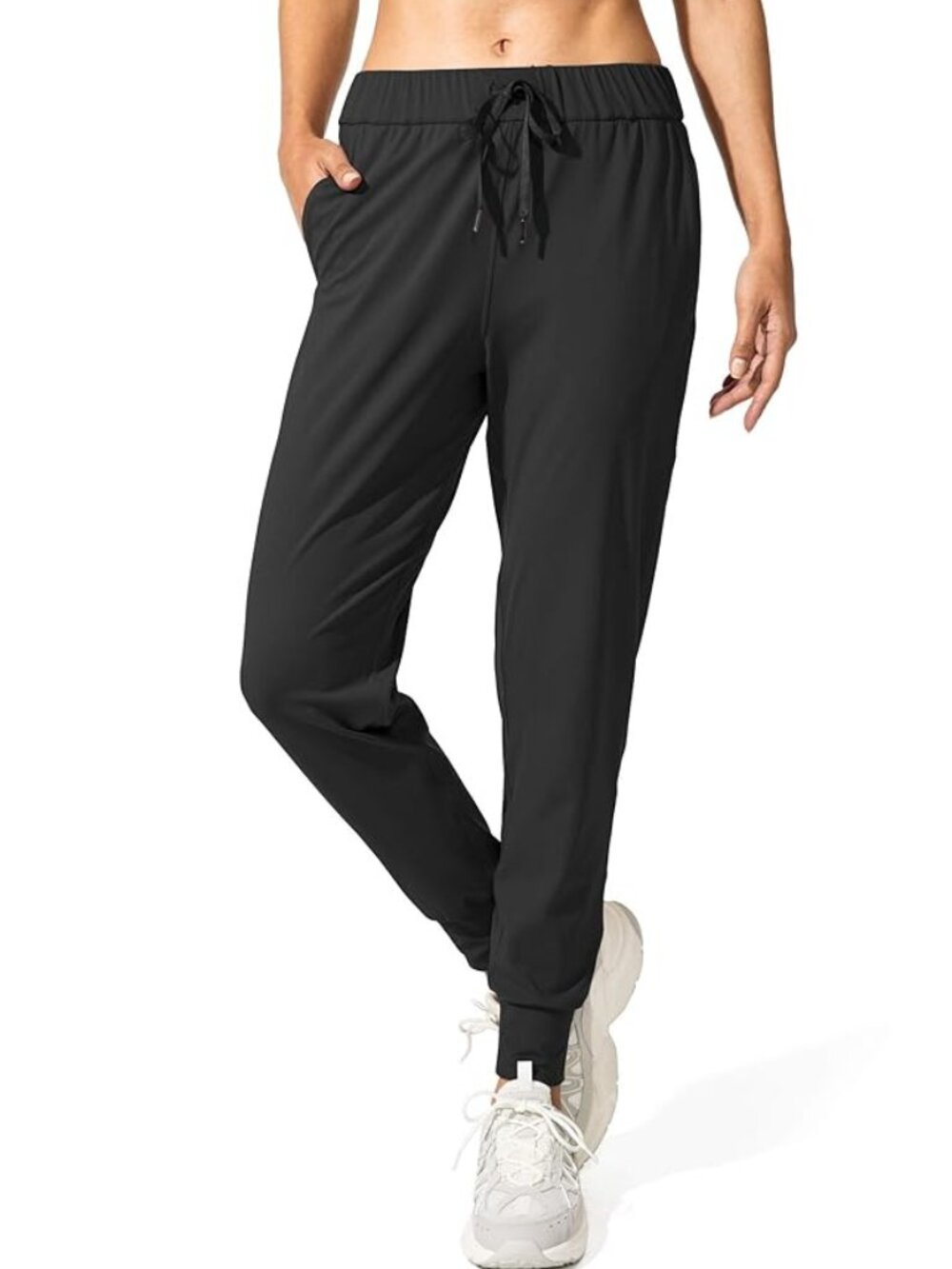 SANTINY Women's Joggers Pants in Black NWT